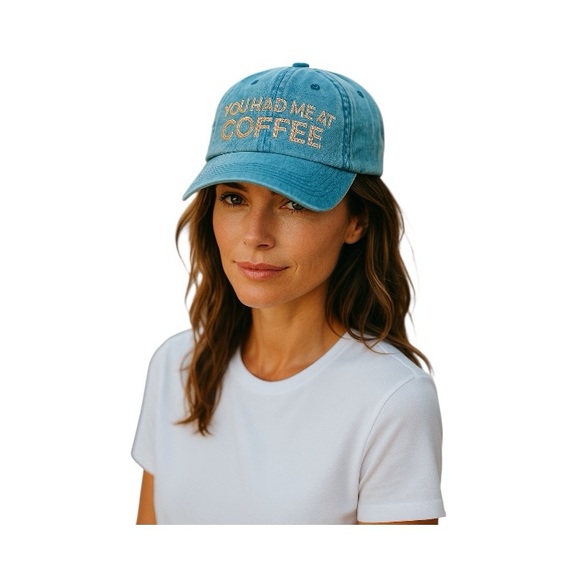 “You Had Me At Coffee” Baseball Cap - Picture 5 of 9